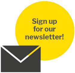 Ikon för brev och informationsruta med uppmaning om att signa upp för newsletter